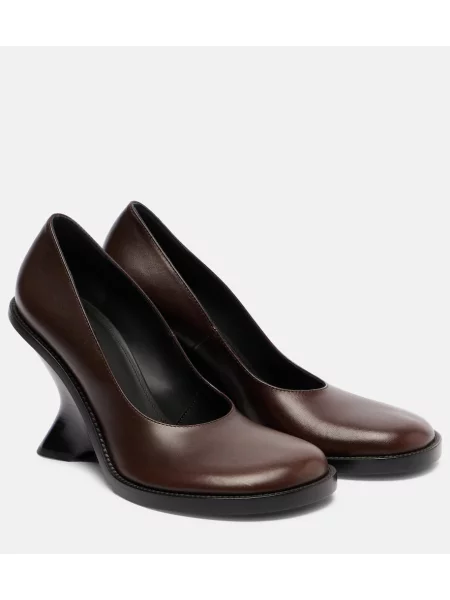 Pantofi cu toc Dries Van Noten din piele maro
