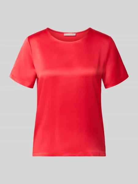 Bluzka o kroju regular fit z satyny Christian Berg Woman Selection czerwona