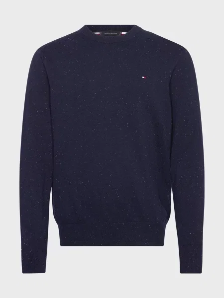 Кашемировый свитер Tommy Hilfiger с круглым вырезом синий
