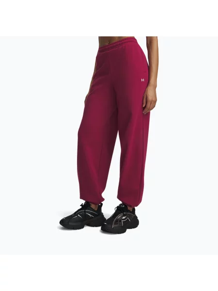 Pantaloni pentru femei Under Armour Icon Fleece Gym Pant claret/white alb