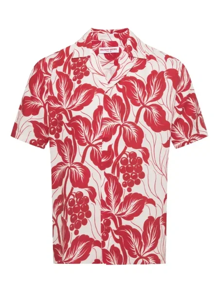 Ленена риза Orlebar Brown на цветя с принт бяло