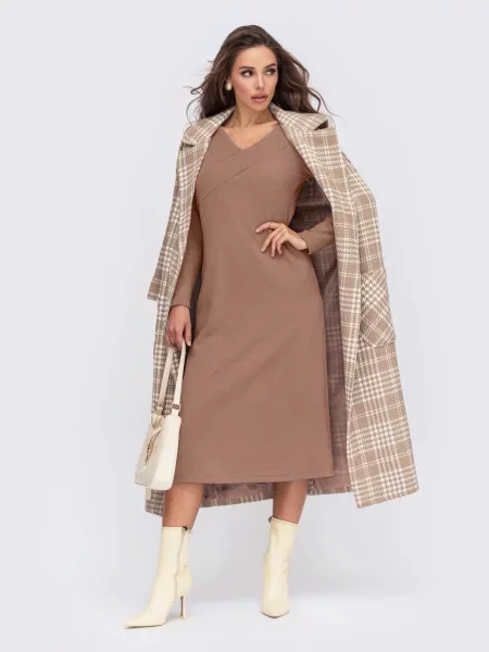 Вовняна Сукня міді Dressa бежевий