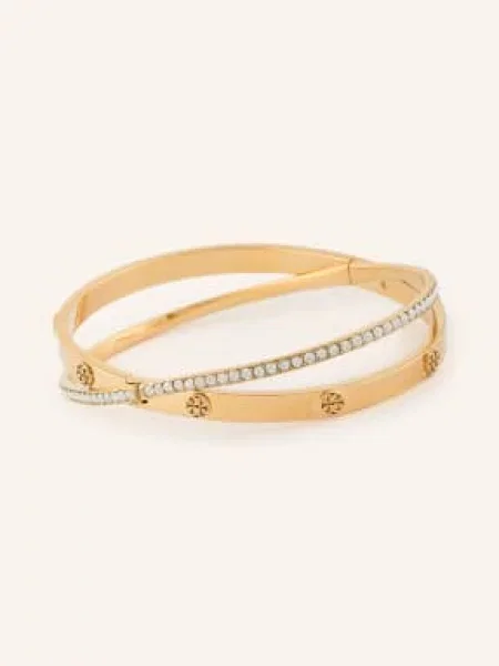Tory Burch Náramek Icon Pavé zlatá bílá