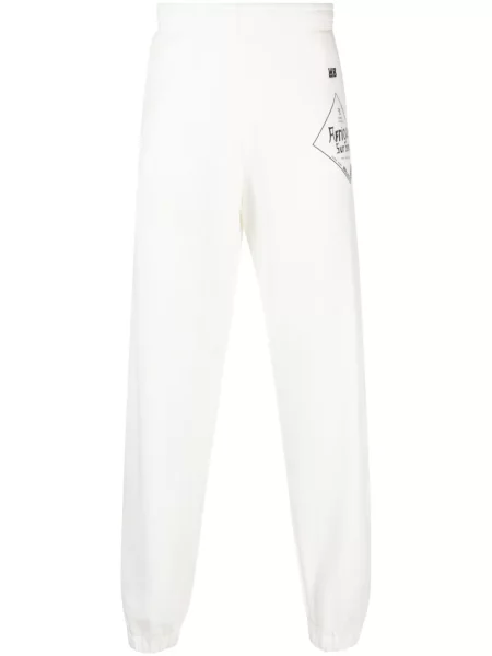 Pantaloni Wales Bonner cu imagine alergare alb