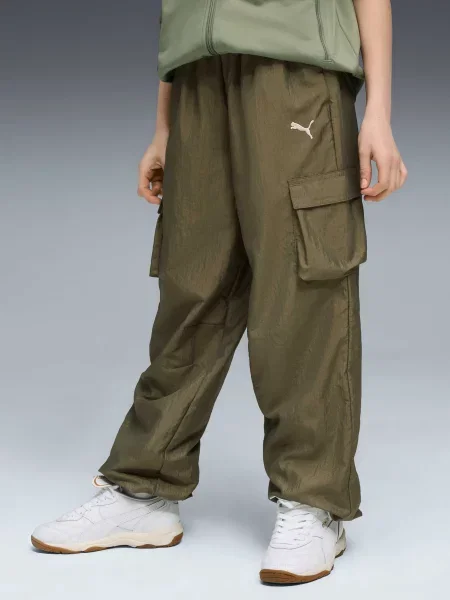 Дитячі Спортивні штани PUMA Bowtique Woven Cargo Pants комбінований верх зелений