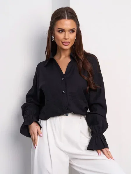 Лляна Сорочка ISSA Plus чорний