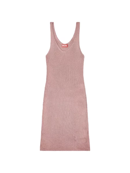 Rochie midi Diesel fără mâneci până la genunchi de costum roz