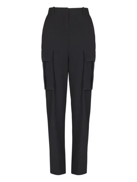 Pantaloni cargo Balmain de lână negru