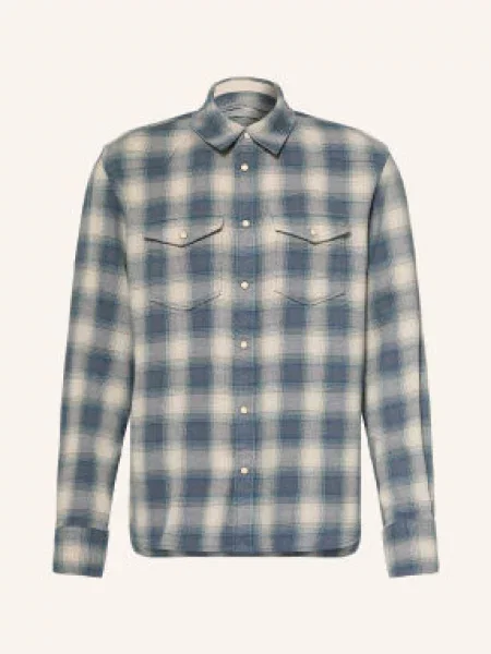 Allsaints Koszula Flanelowa Brooks O Kroju Regular Fit blau niebieska