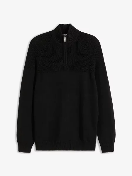 Sweter ze stójką o kroju regular fit czarny