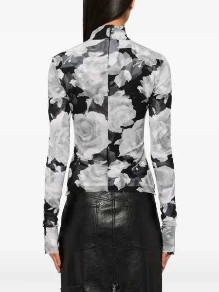 Top Msgm cu model floral negru