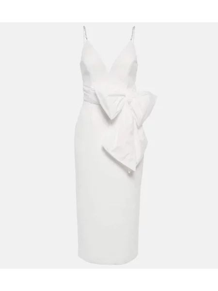Rochie midi Rebecca Vallance cu funde până la genunchi de costum alb