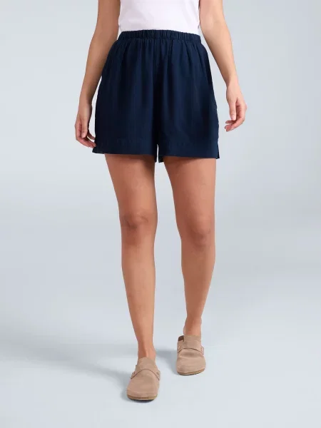 Nova spodenki lniane Navy granatowe