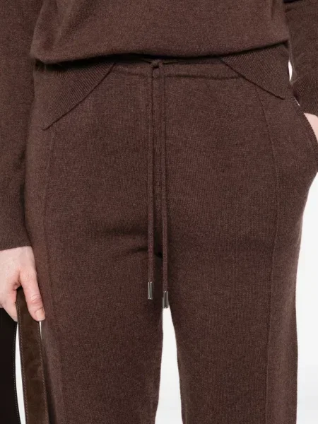 Pantaloni Gotha din cașmir maro