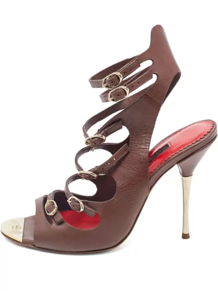 Sandale Carolina Herrera cu cataramă maro