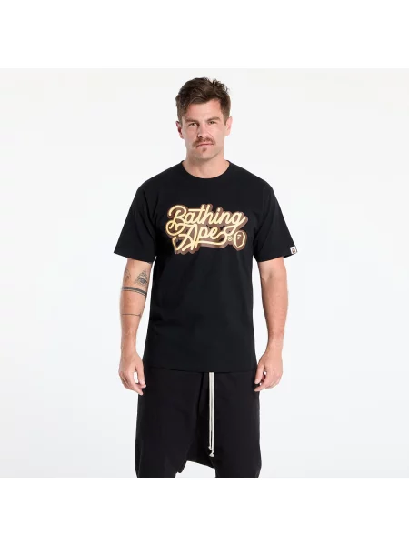 T-shirt A BATHING APE Bathing Ape Script Logo Tee UNISEX Black/ Brown L czarna