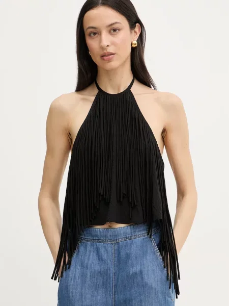 Pinko bluzka halter z wiskozą czarna