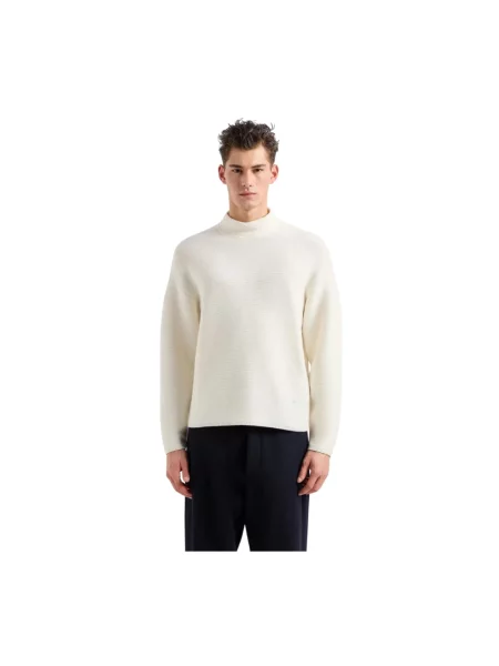 Sweter Emporio Armani wełniany biały