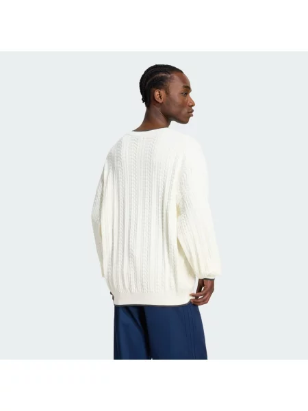 Bluza Cable Knit Crewneck biała