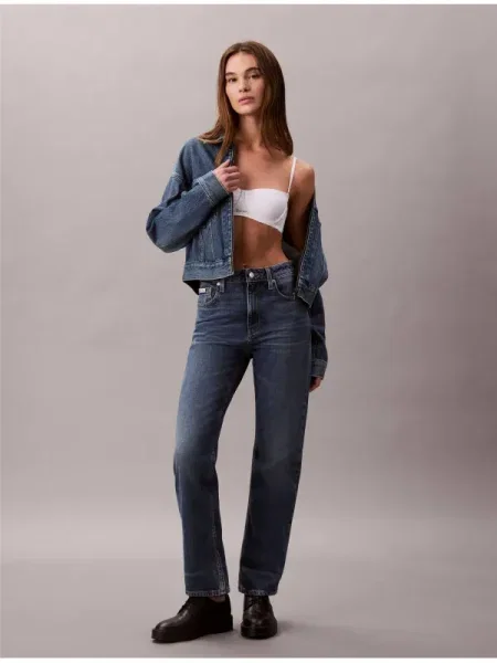 Calvin Klein Jeans Blugi STANTON | Straight fit | high rise albastru