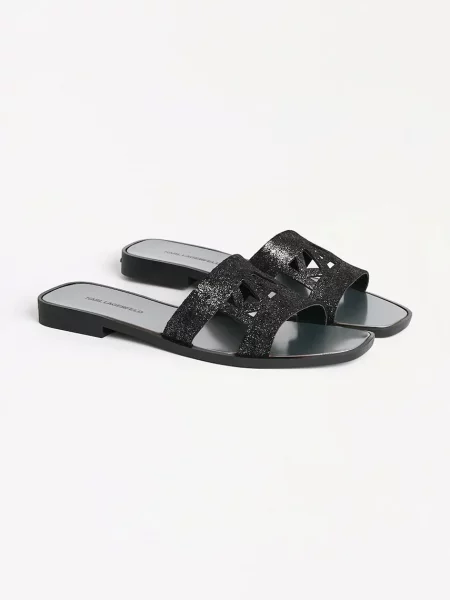 Замшеві шльопанці Karl Lagerfeld SKOOT II чорний