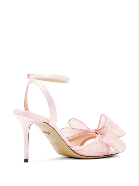 Сандали Mach & Mach с панделка с дантела розово