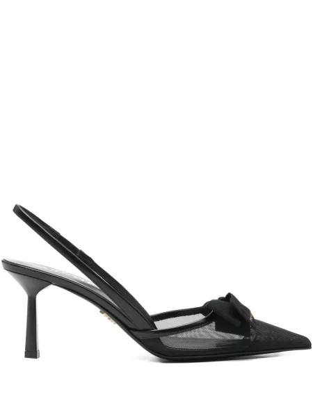 Pantofi cu toc Prada cu funde negru