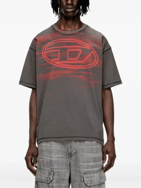Tricou Diesel cu imagine gri