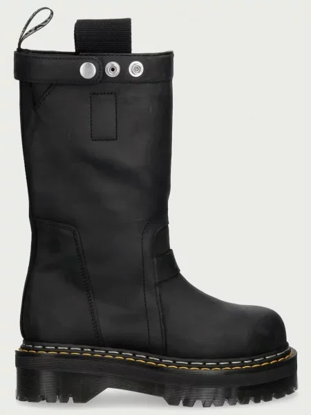 Botine Rick Owens cu platformă din nubuc negru