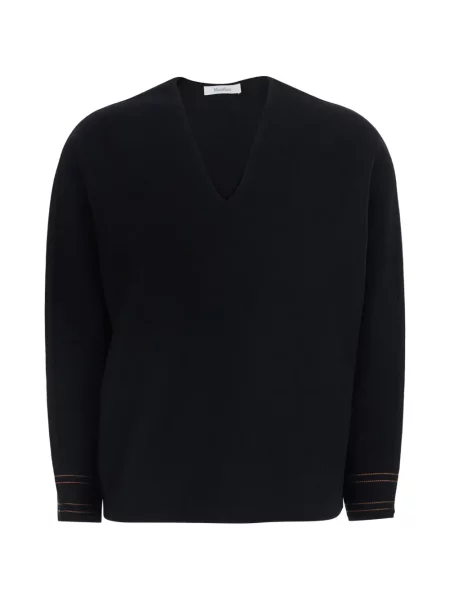 Pulover Max Mara cu decolteu în V negru