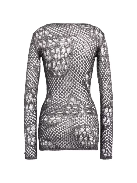 Rochie mini Dondup zdrențuiți tricotate gri