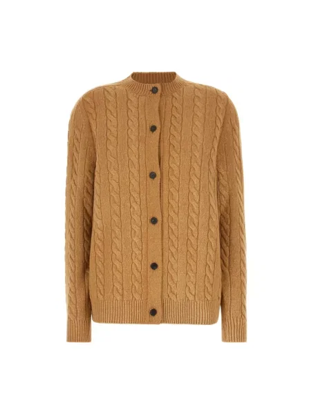 Kardigan The Row wełniany brązowy