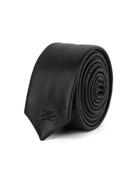 Karl Lagerfeld Fular K/Autograph Lederkrawatte negru