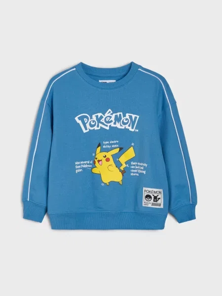 Sinsay Mikina s kulatým výstřihem s potiskem Pokémon světle modrá