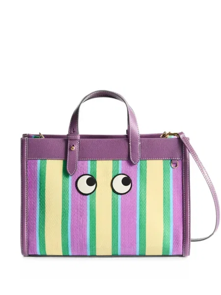 Geantă shopper Anya Hindmarch cu dungi violet