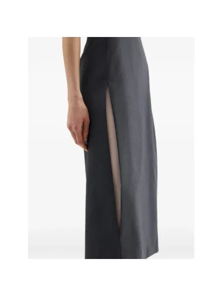 Spódnica midi Jil Sander szara