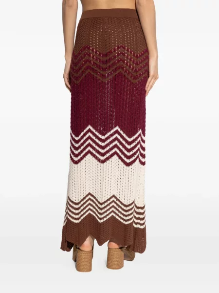 Megztas maxi sijonas Akep raudona