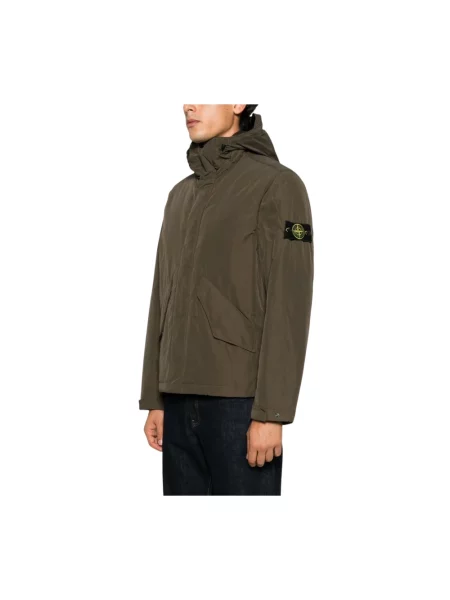 Ocieplana kurtka Stone Island z kamieniami zielona
