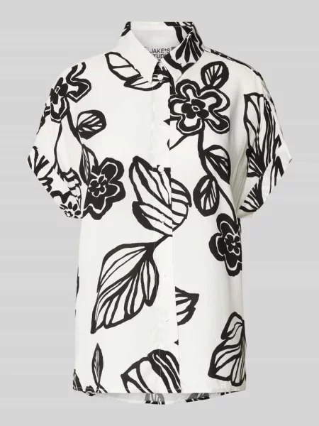 Bluzka o kroju relaxed fit z krótkim rękawem Jake*s Studio Woman biała