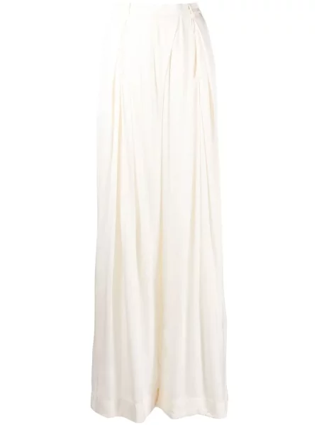 Talia spodnie Goen.j z wysoką talią białe
