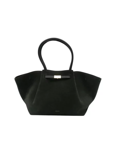 Torebka skórzana Demellier zamszowa zielona