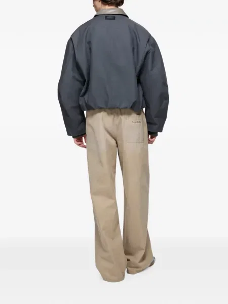 Gulerat geanta de piele Acne Studios gri