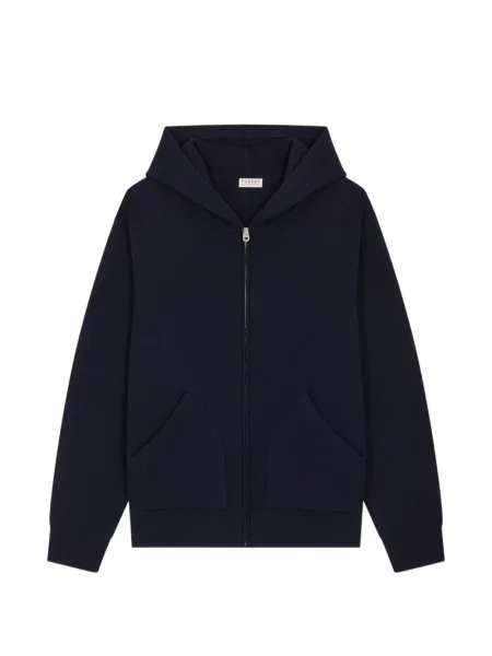 Cardigan Fursac cu glugă albastru