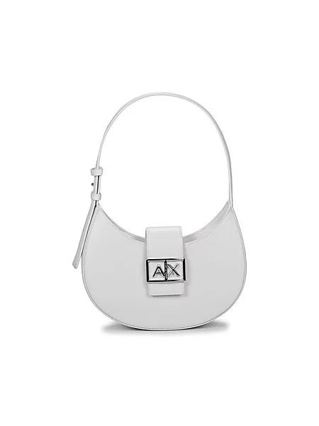ARMANI EXCHANGE Torba za čez ramo JODIE srebrna / off-bela bela