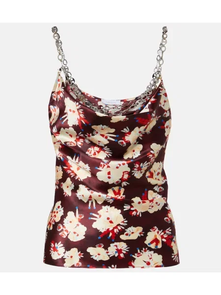 Top Rabanne din satin cu model floral