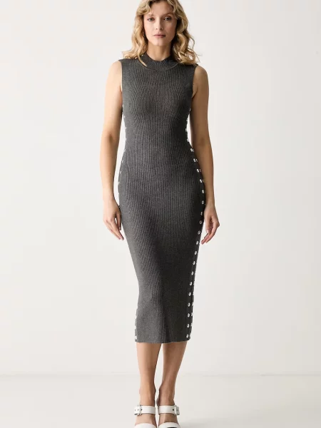 Karl Lagerfeld rochie cu vâscoză gri