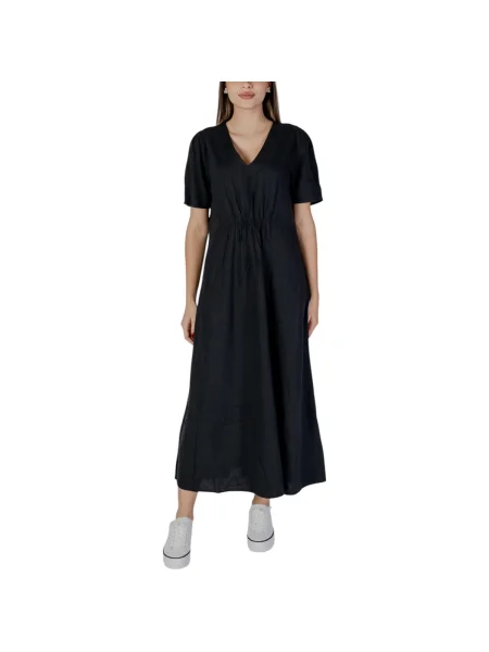 Rochie maxi B.young cu mâneci scurte scurtă negru
