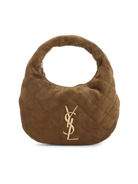 Torebka hobo Saint Laurent zamszowa brązowa