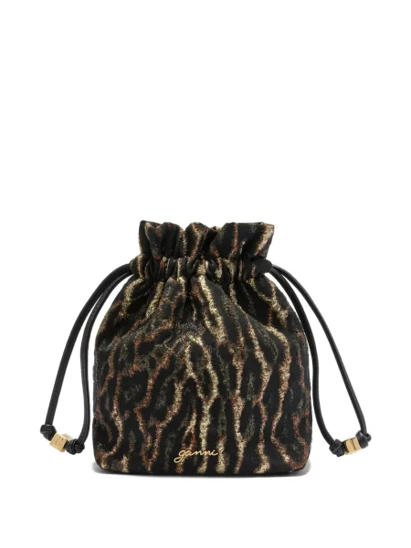 Geantă bucket Ganni negru