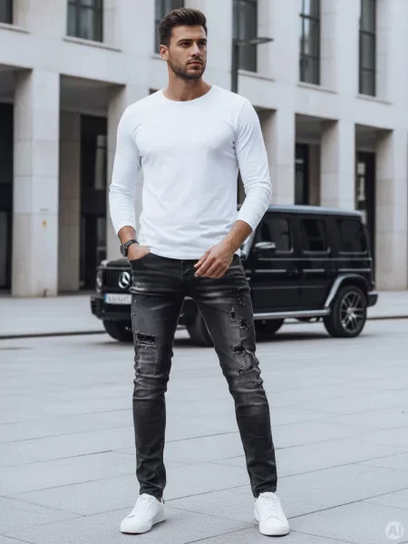 Spodnie jeansowe Dstreet czarne
